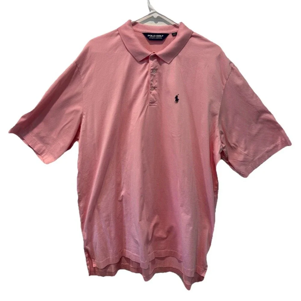 Polo Golf Ralph Lauren Men XXL Pink Short Sleeve Polo Shirt 100% Pima Cotton